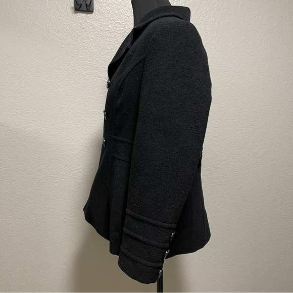 St.John’s Bay Women’s Black Wool Blend Peacoat MEDIUM - Picture 3 of 9